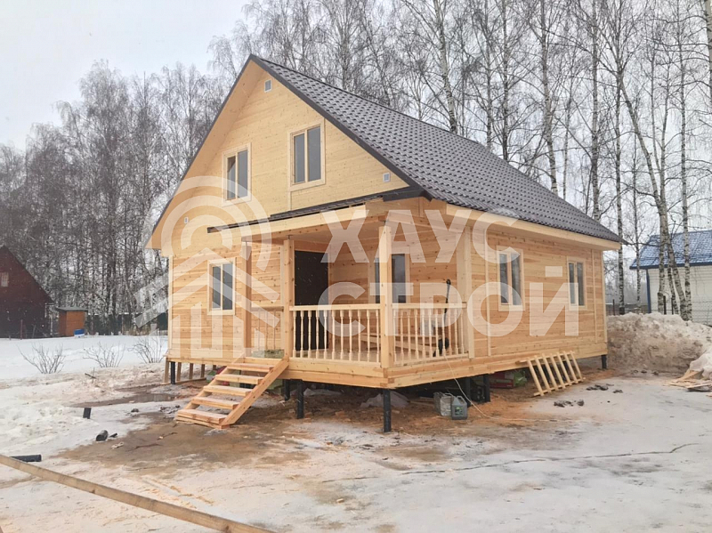 Дом из бруса 8х9 Гик в селе Марфино - Фото 0