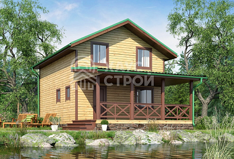 фото Дом из бруса 6х11 "Фагир" с большой террасой