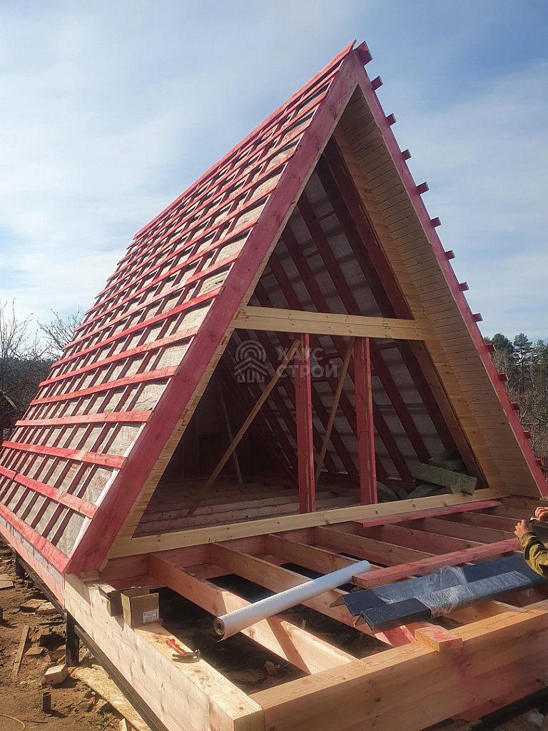 Деревянный дом A-Frame Борн 6х9, СОТ Радуга - Фото 6