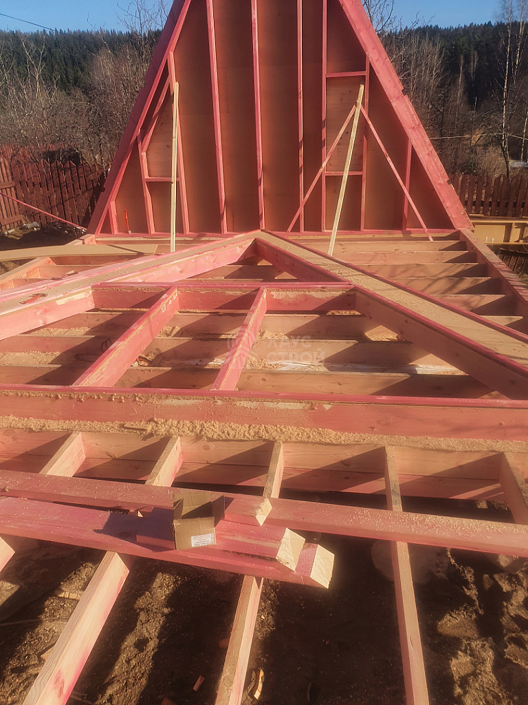 Деревянный дом A-Frame Борн 6х9, СОТ Радуга - Фото 4