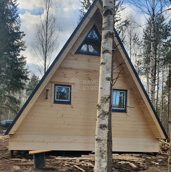 Деревянный дом A-Frame 6х6 м с террасой 3х6, СОСН Бирюлинская - Фото 1