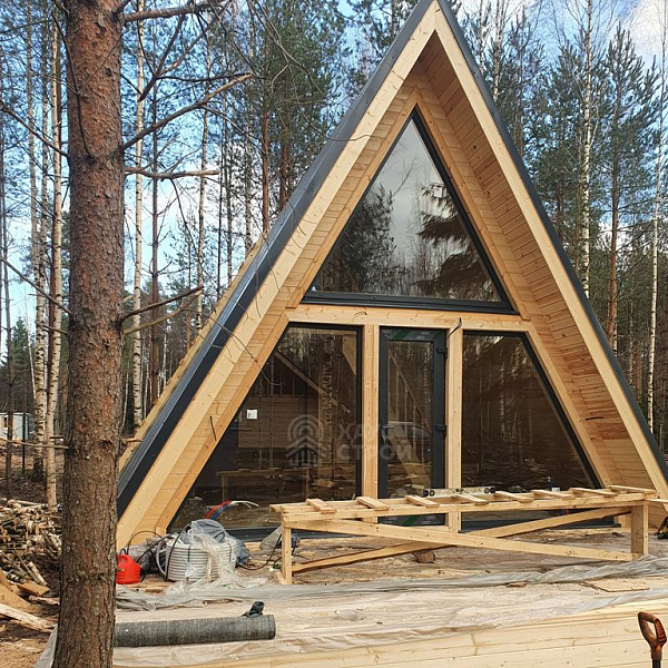 Деревянный дом A-Frame 6х6 м с террасой 3х6, СОСН Бирюлинская - Фото 2
