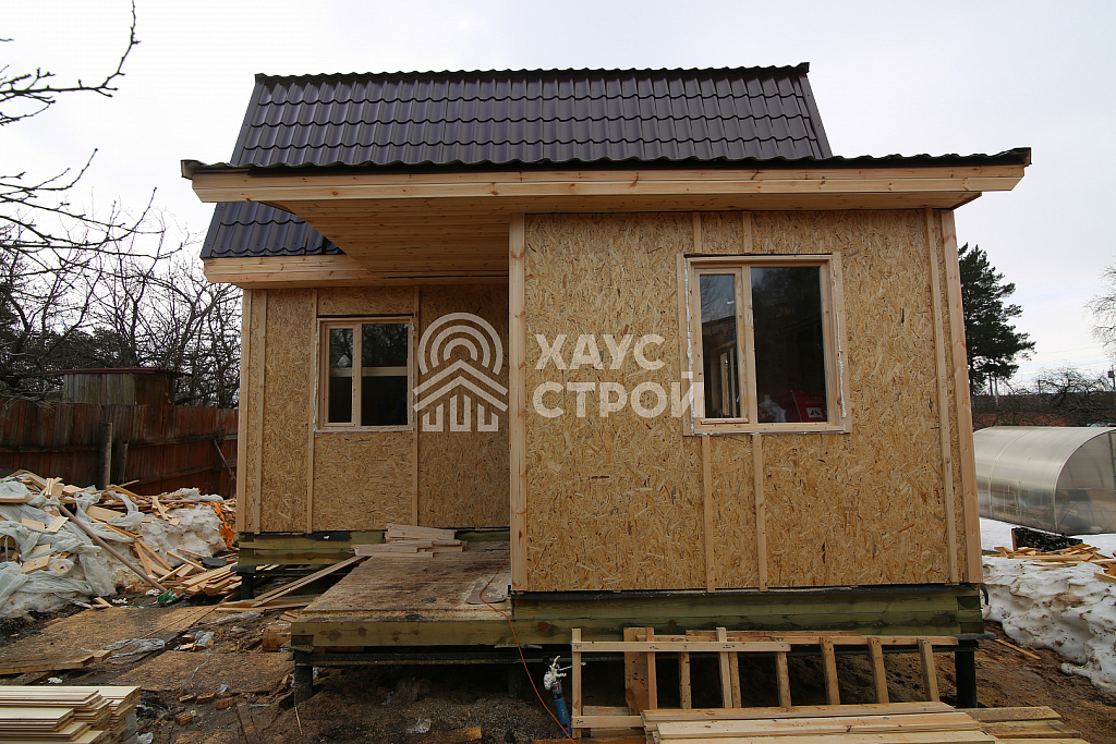 Каркасный дом 6х6 Крестцы в деревне Сарженка - Фото 4