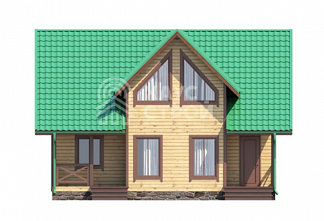 фасад Дом из бруса 8х9 "Спектр"