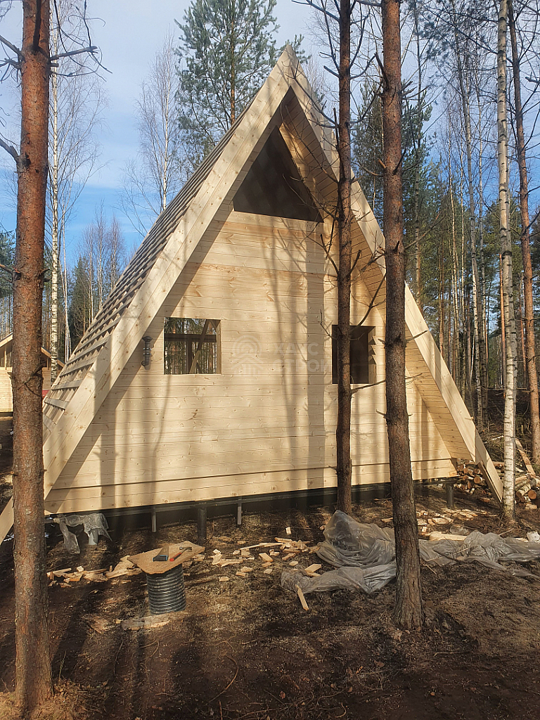 Деревянный дом A-Frame 6х6 м с террасой 3х6, СОСН Бирюлинская - Фото 8