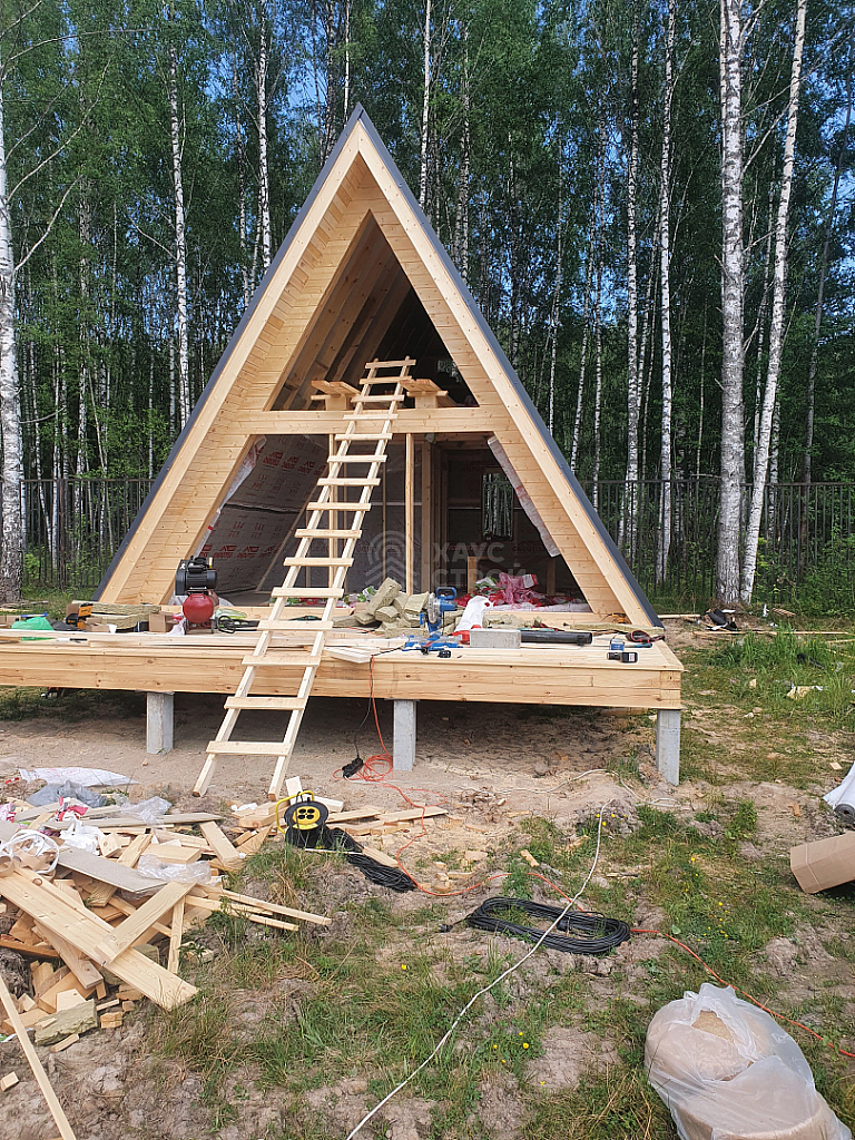 Деревянный дом A-Frame Борн 6х9 с террасой, Коприно - Фото 6