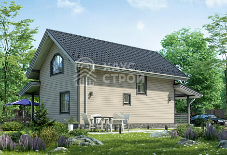 фасад Каркасный коттедж 12х7.5 Арамиль
