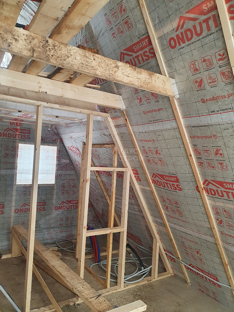 Деревянный дом A-Frame 6х6 м с террасой 3х6, СОСН Бирюлинская - Фото 12