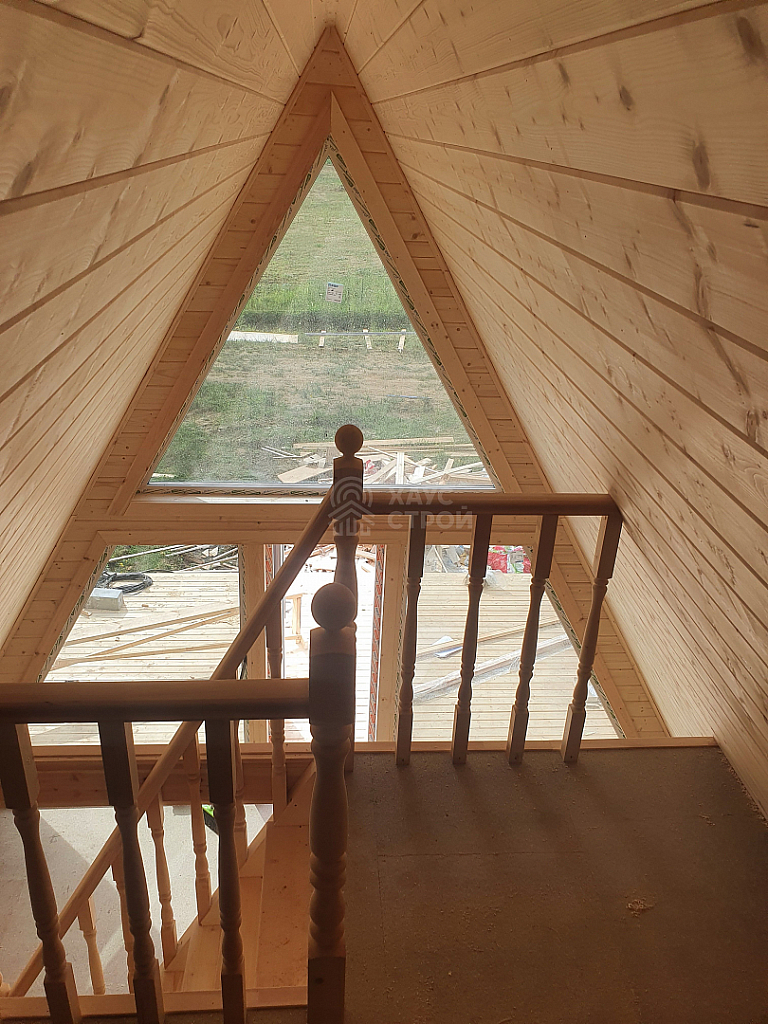 Деревянный дом A-Frame Борн 6х9 с террасой, Коприно - Фото 11