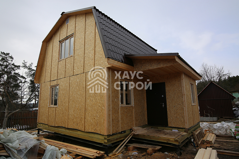 Каркасный дом 6х6 Крестцы в деревне Сарженка - Фото 0