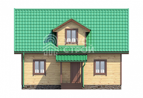 фасад Дом из бруса 6х9 "Стрикт"